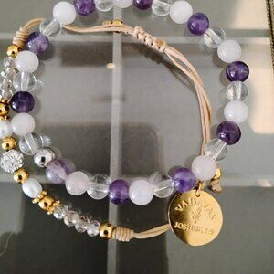 Gold & Amethyst Colored Bracelet Set